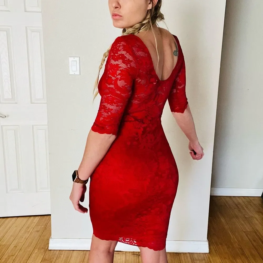 Nordstrom Lace dress knee length - cameo - Picture 7 of 8